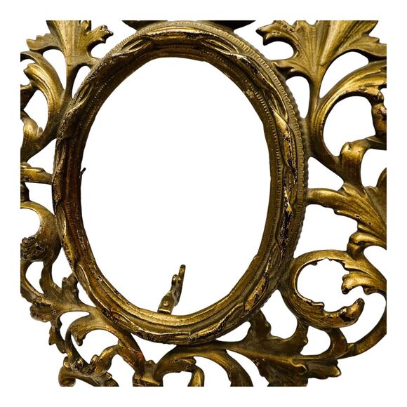 VTG Pair Virginia Metalcrafters Oval Brass Picture Frames Ornate Victorian 11" - Picture 8 of 14